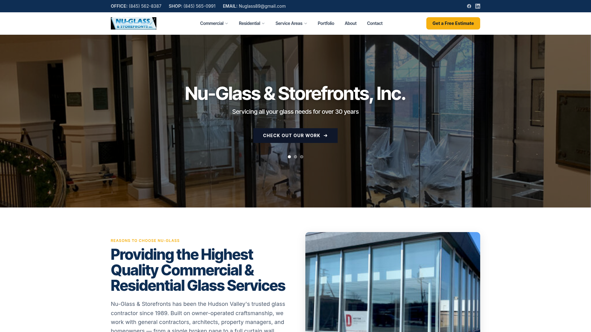 Nu-Glass & Storefronts — commercial glass contractor, Hudson Valley