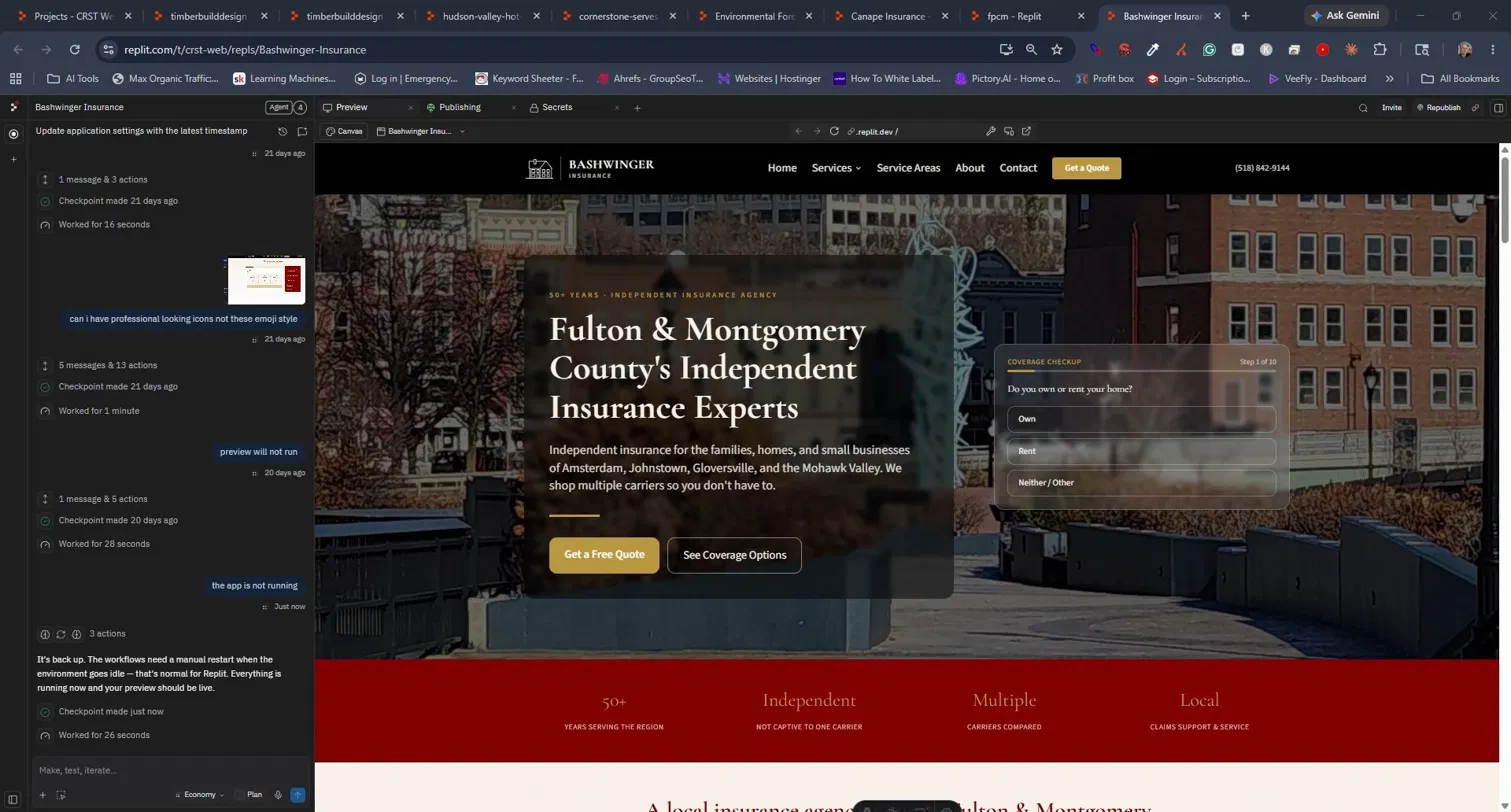 Bashwinger Insurance website