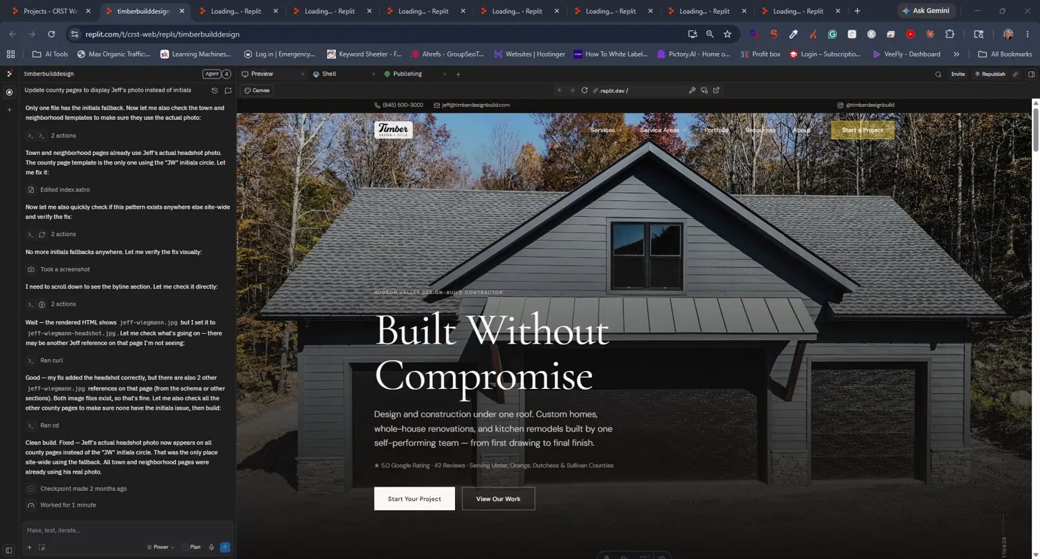 Timber Design + Build website